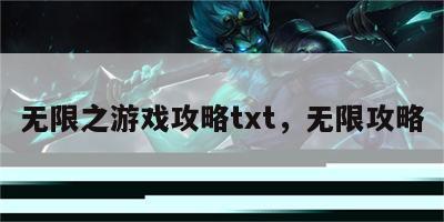 无限之游戏攻略txt，无限攻略