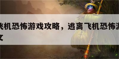 逃离飞机恐怖游戏攻略，逃离飞机恐怖游戏攻略图文