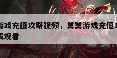 舅舅游戏充值攻略视频，舅舅游戏充值攻略视频在线观看