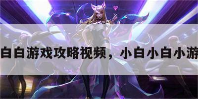 小白白游戏攻略视频，小白小白小游戏