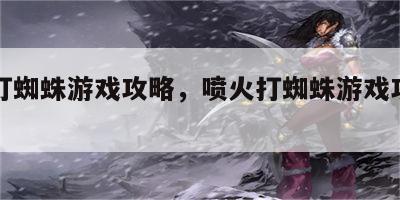 喷火打蜘蛛游戏攻略，喷火打蜘蛛游戏攻略视频