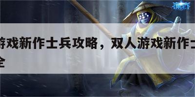 双人游戏新作士兵攻略，双人游戏新作士兵攻略大全
