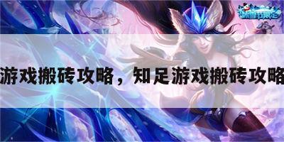 知足游戏搬砖攻略，知足游戏搬砖攻略大全