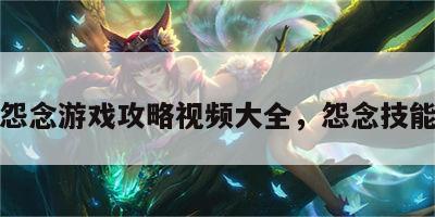 怨念游戏攻略视频大全，怨念技能