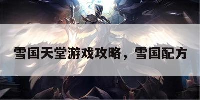 雪国天堂游戏攻略，雪国配方