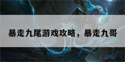 暴走九尾游戏攻略，暴走九哥