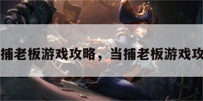 当捕老板游戏攻略，当捕老板游戏攻略