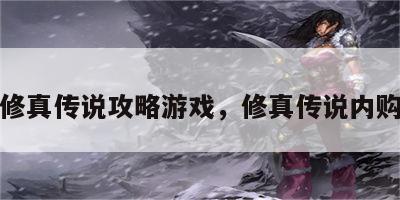 修真传说攻略游戏，修真传说内购