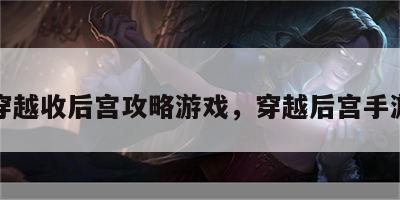 穿越收后宫攻略游戏，穿越后宫手游
