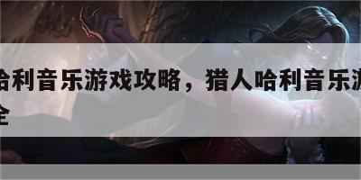 猎人哈利音乐游戏攻略，猎人哈利音乐游戏攻略大全