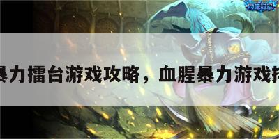 血腥暴力擂台游戏攻略，血腥暴力游戏排行榜