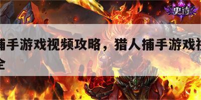 猎人捕手游戏视频攻略，猎人捕手游戏视频攻略大全