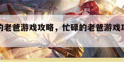 忙碌的老爸游戏攻略，忙碌的老爸游戏攻略大全