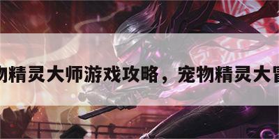 宠物精灵大师游戏攻略，宠物精灵大冒险