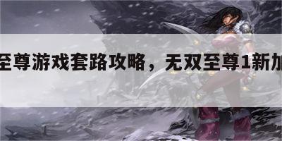 无双至尊游戏套路攻略，无双至尊1新加坡电视剧