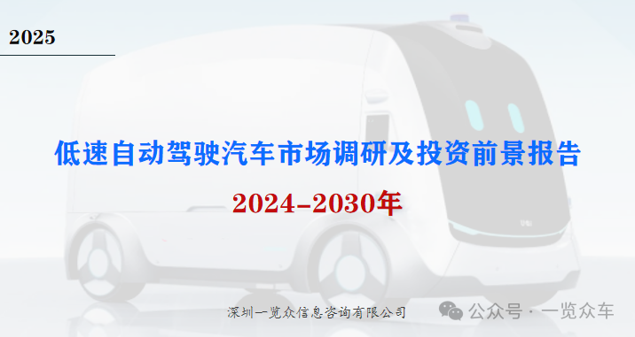 2024-2030年低速自动驾驶汽车市场调研及投资前景报告